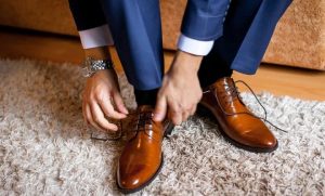 کفش چرم قهوه ای